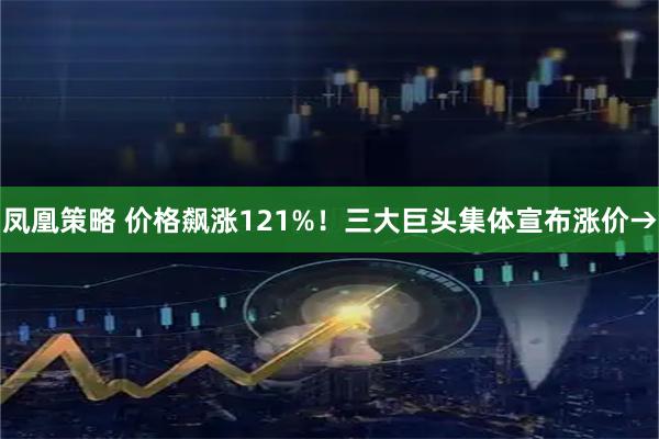 凤凰策略 价格飙涨121%！三大巨头集体宣布涨价→